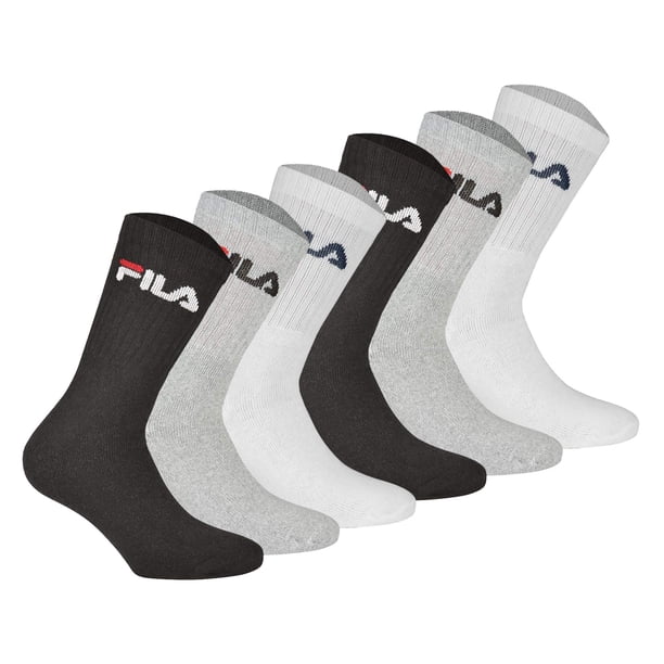 FILA Calcetines unisex, pack de 6 - calcetines de tripulación, de rizo, de tenis, deportivos (2x 3 pares) Multicolor 39-42