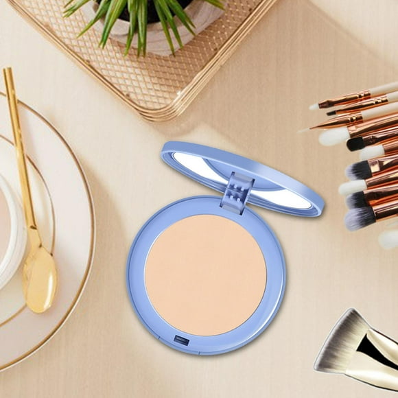 Polvo de ajuste de cosméticos, textura suave, polvo de de control de aceite delicado, fácil de usar, facial, maquillaje mate portátil Marfil Yinane ajuste de maquillaje