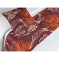 thumbnail image 3 of Spring Bed Runner Set, Fashion Concept Repetitive Overlapped Abstract Orchid Flowers Art, Decorative Bedding Scarf & a Pillow Sham for Hotels Homes, Twin, Dark Fuchsia and Vermilion, by Ambesonne, 3 of 3