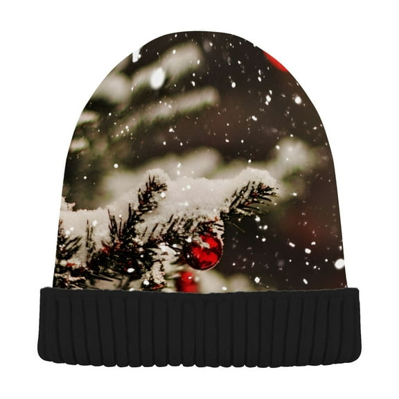 joogoo Christmas Snow Beanie Hats Men Women Cuffed Skull Cap Winter Warm Knit Thick Beanies