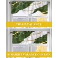 thumbnail image 6 of Green Marble Tie Up Valances Curtain, Adjustable Kitchen Gold Foil Modern Valances for Windows Decor, Rod Pocket Short Curtains Set for Bedroom/Bathroom, 42"x12", 6 of 8