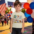 thumbnail image 2 of USA 250th Anniversary Shirt Kids Boys Patriotic Graphic T Shirt Print Short Sleeve Casual Tee for Children Beige 2 Years-3 Years, 2 of 4
