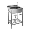 thumbnail image 2 of Luku Stainless Steel Utility Sink, Freestanding Single Bowl with Faucet & Adjustable Legs, 2 of 7