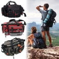 thumbnail image 2 of Fishing Tackle Bag with Adjustable Waist Belt, Multi-Pocket Canvas Shoulder Bag for Outdoor Fishing Gear Storage, 2 of 7