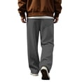 thumbnail image 7 of Homeyce Men's Sweatpants with Pockets Waffle Baggy Casual Home Pants Drawstring Waist Workout Pants for Daily Wear Jogging Running,Green L, 7 of 7