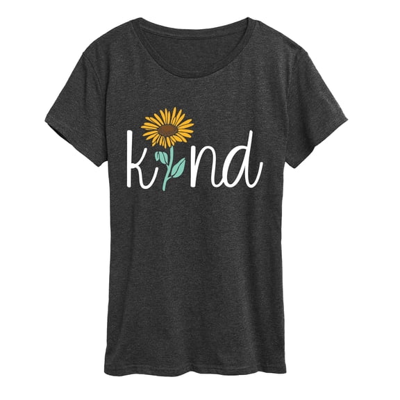 Instant Message - Kind Sunflower Short Sleeve Graphic T-Shirt