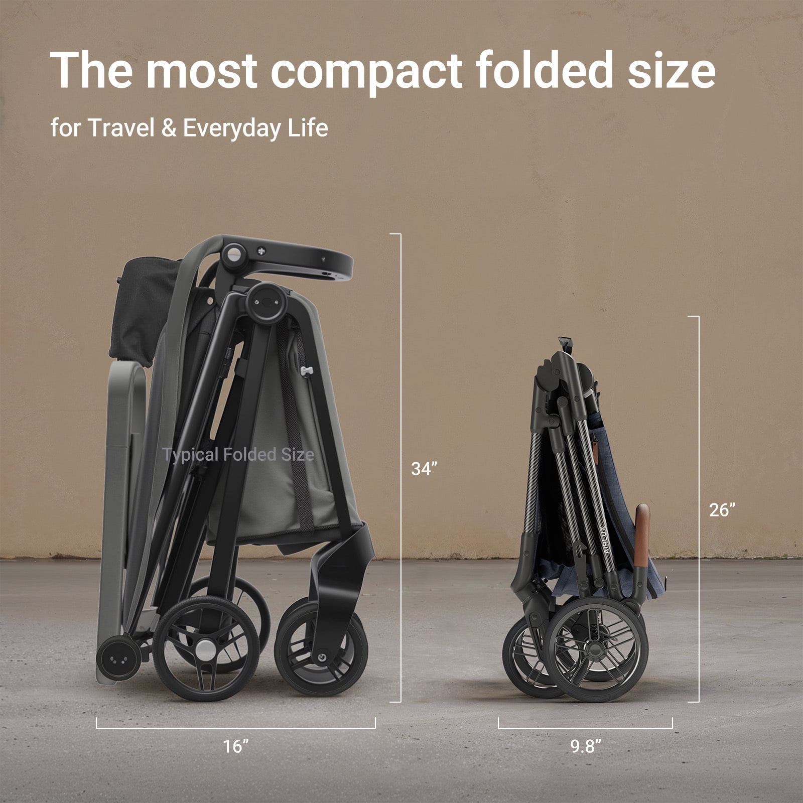 Mamazing Baby Stroller Air Lux Carbon Fiber 15.9 lbs Lightweight Compact Fold Reversible Seat with UPF 50+ Canopy for Infant Toddler