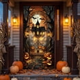 thumbnail image 2 of JHyouerji Halloween Door Cover 35x71 Inch Polyester Front Door Banner Easy Hang Door Curtain Wall Backdrop Porch Party Decor Reusable Holiday Home Decoration, 2 of 6