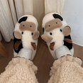 thumbnail image 4 of Soft Cute Girly Heart All-inclusive With Cow Cotton Slippers Women Winter Non-slip Warm Home Shoes, 4 of 5
