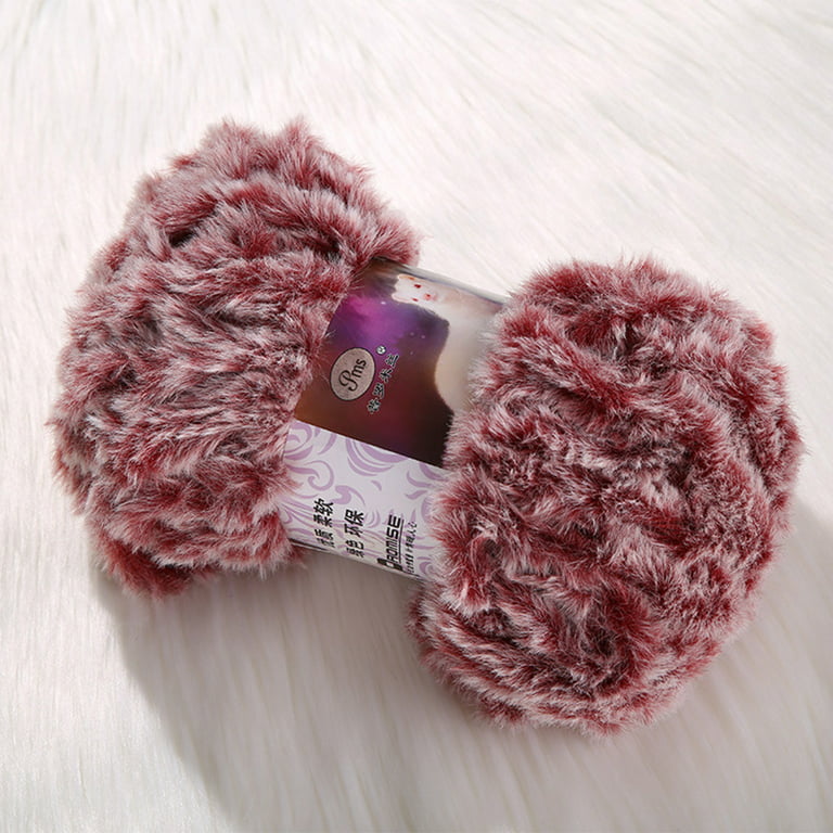 2 Skeins Super Soft Fur Yarn Fluffy Faux Fur Yarn Eyelash | Yarn for Crochet Yarn for Knitting and Knitting Yarn for Crocheting Chunky Yarn (Pink)