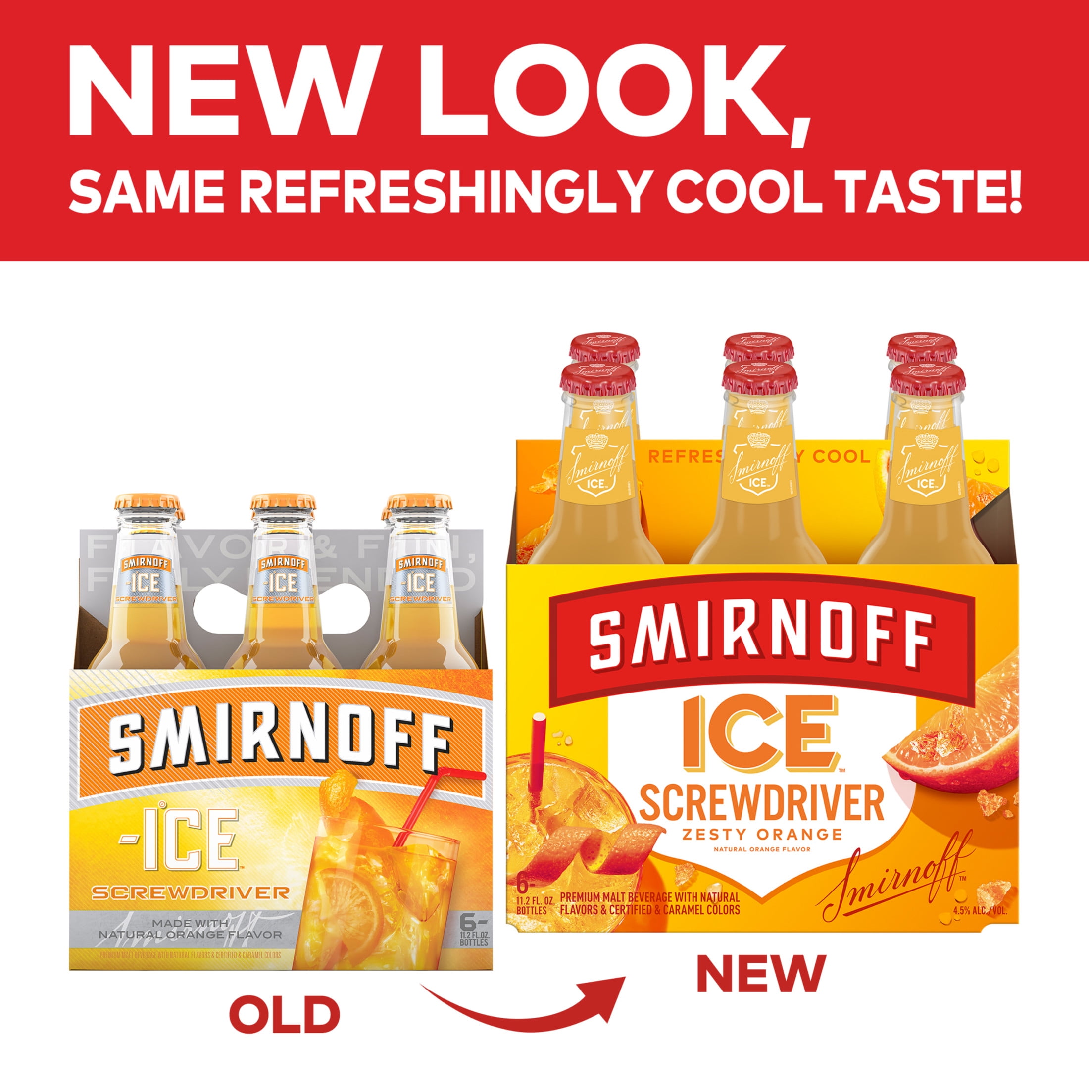 Smirnoff Ice Screwdriver, 6 pack, 11.2 fl oz Bottles, 4.5% ABV