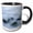 Black/White, variant on 3drose, Usa, New Jersey, Cape May National Seashore. Boulders on Ocean Shore., 11oz Two-tone Black Mug