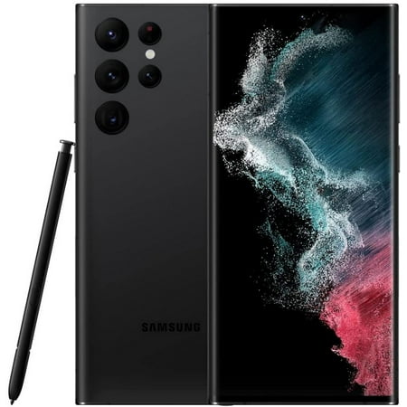 Pre-Owned Samsung Galaxy S22 Ultra 5G Smartphone, Spectrum Only,128 GB Storage + 8 GB RAM, Phantom Black (Refurbished: Good)