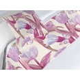 thumbnail image 3 of Vintage Tulips Bed Runner Set, Retro Inspired Delicate Aura Flowers Boho with Butterfly Art, Decorative Bedding Scarf & a Pillow Sham for Hotels Homes, Twin, Magenta Pale Lilac Cream, by Ambesonne, 3 of 3