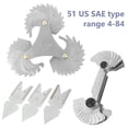 thumbnail image 3 of Juego De 5 Herramientas De Medición De Calibre De Paso De Rosca De Tornillo De Acero Inoxidable Con 3 Calibres Centrales, 1 Tipo Sae Americano Y 1 Whitworth Británico Para Medición Industrial. Muyoka Hogar, 3 of 6