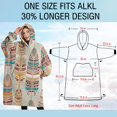 thumbnail image 4 of Oversized Wearable Blanket Hoodie,Ethnic - Style Colorful Feather Pattern Sherpa Blanket Hoodie with Super Pockets,Super Warm Fuzzy Pullover for Women & Men, 4 of 6
