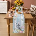 thumbnail image 2 of Easter Table Runner 72 Inches, Country Spring Bunny Eggs Botanicals Wooden Plank Bed Runner Dresser Scarves Tabletop for Indoor Outdoor Parties/Ceremony/Banquet, 13" x 72", 2 of 8