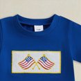 thumbnail image 6 of HCNTES Toddler Boy 4th of July Outfit 6 12 18 24 Months 2T 3T American Flag Embroidered T-Shirt & Plaid Shorts 2-Piece Patriotic Clothes Set, 6 of 6