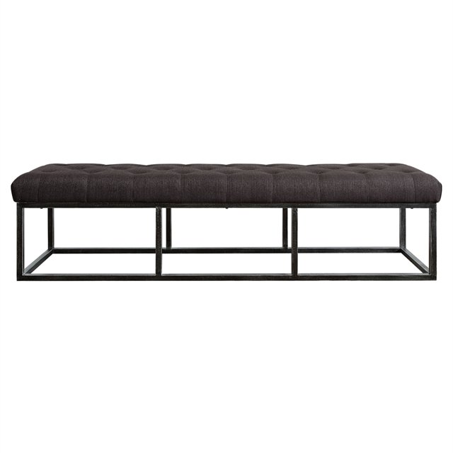 Serta at Home Danes Tufted Bedroom Bench in Midnight Charcoal