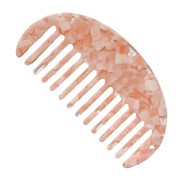 Minnieouse Peine de tablero de acetato de estilo de abrazo artístico químico y de moda, peine de pelo semicircular, peine de pelo minimalista Cuidado del cabello flor de cerezo rosa