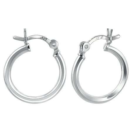 15 Mm Gemstone - Gem Avenue 925 Sterling Silver Polished Hoop Earrings (15mm Diameter)