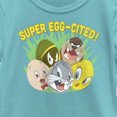 thumbnail image 2 of Girl's Looney Tunes Super Egg-Cited Group Portrait  Graphic Tee Tahiti Blue Large, 2 of 4