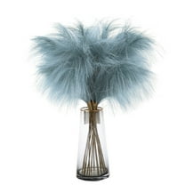 12 Pcs Faux Pampas Grass Decor 38 Inch Tall Pampas Grass for Floor Vase Fluffy Faux Feathers for Vase Floor Fake Fluffy Stems Plants for Home Boho Decor Flower Arrangement (Gray Blue)