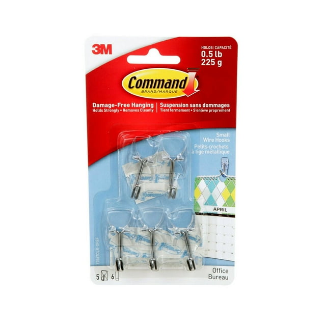 Command™ Wire Hooks 17067CLR-OFEF, Small, 0.5 lb (225 g)