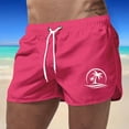 thumbnail image 2 of Men Swim Trunks Coconut Tree Print Pattern Quick Dry 2 In 1 Bathing Suit Swimming Board Shorts Mesh Lining Hot Pink M, 2 of 4