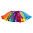 thumbnail image 1 of Little Girls Rainbow Color Mesh Elastic Waist Short TuTu Skirt Cqh, 1 of 6