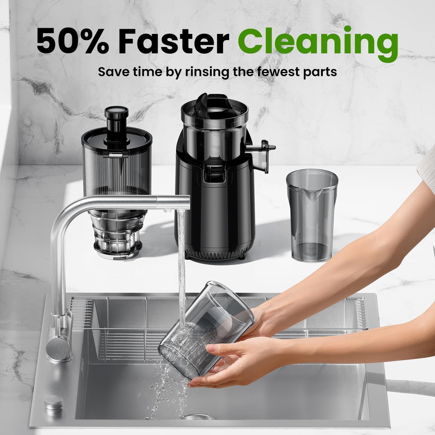 Cold Press Juicer, Amumu Slow Masticating Machines With 5.3" Extra Large Feed