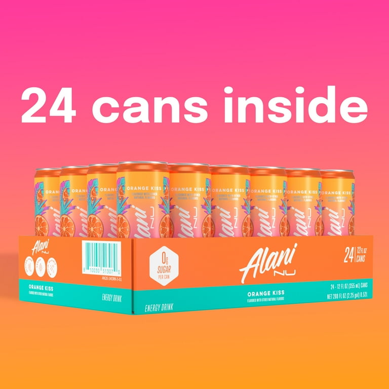 Alani Nu Energy Drink, Orange Kiss, 12 fl oz, 24 Pack - Walmart.com