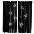 thumbnail image 2 of Lycoris Flower Black Curtains for Living Room Bedroom Curtains Kitchen Curtains for the Kids Room Window Treatments Drapes, 2 of 7