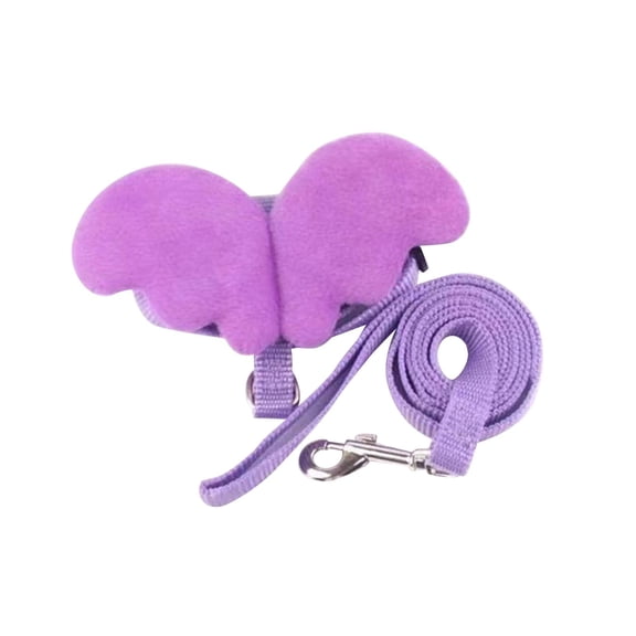 Juego de arnés y correa para mascotas con ala de ángel, correas para perros y gatos, correa ligera para el pecho para mascotas, arnés de conejo, , S S violetas