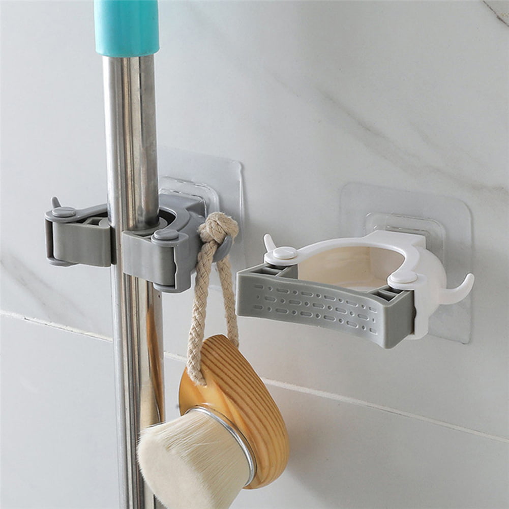 Details about   Universal Self-adhesive Wall Mounted Mop Hanger Storage Holder Brush Broom Newly 