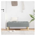 thumbnail image 3 of Fabric Ottoman with Cushion Light Grey 44.49in Modern Living Room Footrest, 3 of 9