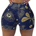 thumbnail image 2 of Balery Vintage Golden Butterfly Printed Workout Shorts for Women Seamless Scrunch Short Gym Yoga Running Sport Active Exercise Fitness Shorts-X-Large, 2 of 8