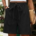 thumbnail image 2 of BLVB Womens Shorts Comfy Summer High Waist Casual Wide Leg Shorts for Women Trendy with Belt Pockets, 2 of 7