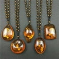 thumbnail image 3 of EOEMY Chinese Beeswax Sweater Necklace Water Plant Leaves Amber Pendant Jewelry Chain-A, 3 of 8