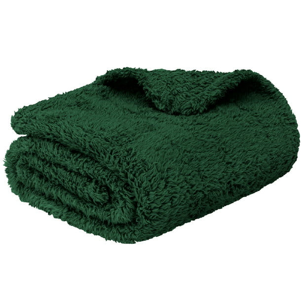 Image of 2c shag throw forest green