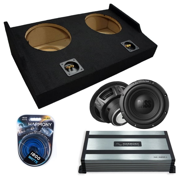 Harmony Audio Alpine fits 15 - 25 Ford F-150 Super Cab W10S4 Dual 10" Subwoofer 500W Sealed Sub Box | HA-A800.1 Amplifier, 4GA Amp Kit