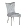 thumbnail image 7 of Velvet Upholstered Dining Chairs Set of 2, Modern Tufted Upholstered Dining Chair with Metal Legs and Ring Pull and Nailhead Trim Parsons Dining Chair Accent Chairs for Living Room Kitchen, Light Gray, 7 of 7