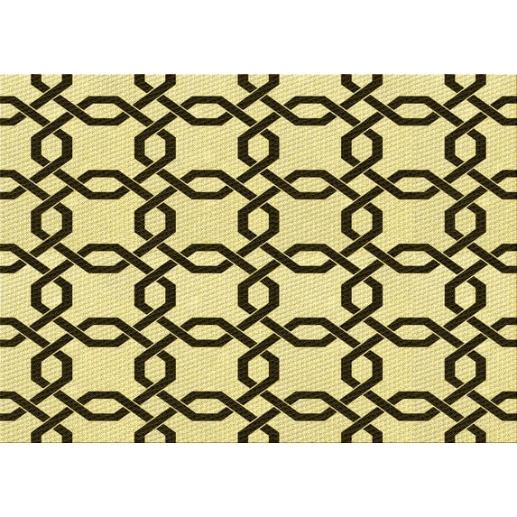 Ahgly Company Indoor Rectangle Patterned Mustard Yellow Area Rugs, 3' x 5'