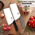thumbnail image 4 of Akatsuki 7" Large Ceramic Cleaver Knife Kitchen Chef with Blade Cover Soft Handle Rustproof No-stick Meat Vegetable Slicing Fruit Paring Cutter (Gray), 4 of 7