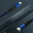 thumbnail image 7 of USB Cable for TCL 30 Z - 30W Ultra Fast Power Delivery Charging USB-C to USB-A (Heavy Duty Nylon) Type-C USB Cable - 3.3Feet - Dark Blue, 7 of 7
