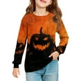 thumbnail image 2 of Halloween 2025 NEW Girls Long Sleeve Shirts Black Girls Tops Trendy Size 7-8 Cute Ghost Shirt Kids Crew Neck T-shirts Girls Tops Tween Girls Clothes, 2 of 5