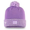 thumbnail image 2 of Men's Fanatics Heather Purple Vancouver Canucks Hockey Fights Cancer Cuffed Knit Hat with Pom, 2 of 2