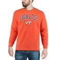 thumbnail image 3 of Men's Colosseum Orange Virginia Tech Hokies Arch & Logo Crew Neck Sweatshirt, 3 of 4