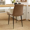 thumbnail image 2 of Set of 4 PU Cushion Seat Back Modern ‎Faux Leather Dining Chairs, Metal Legs for Kitchen Dining Room Side Chair, 2 of 6