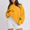 thumbnail image 4 of 2026 ! JINMGG Fall Winter Long Tops for Women, Womens Plus Size Fashion Women Comfortable Casual Pocket Color Long Sleeve Round-Neck Blouses T-Shirt Tops, 4 of 8